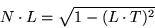 \begin{displaymath}N \cdot L = \sqrt{1 - (L \cdot T)^2}\end{displaymath}