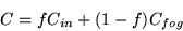 \begin{displaymath}C = f C_{in} + (1-f) C_{fog}\end{displaymath}